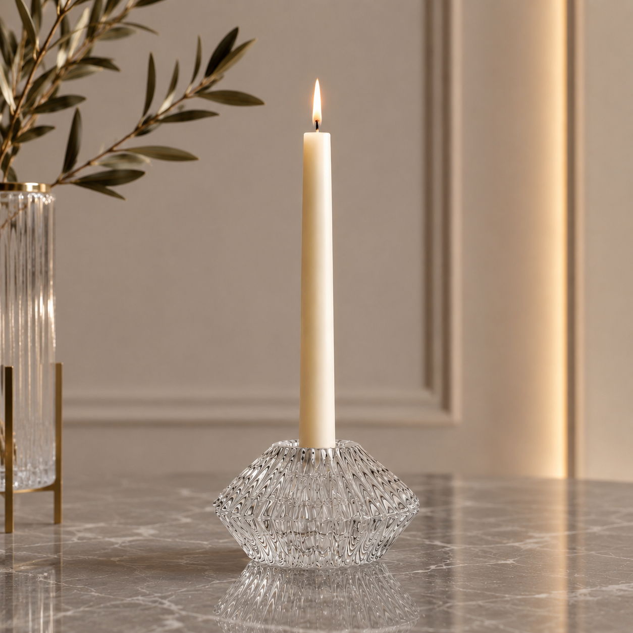 Karaca Home Pemy Grey Double-Sided Candle Holder – 7 x 4 cm , 153.09.01.7024 1 Karaca Home Pemy Grey Double-Sided Candle Holder – 7 x 4 cm , 153.09.01.7024