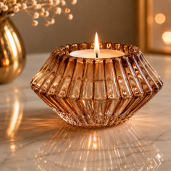 Alternative view of Karaca Home Pemy Amber Double-Sided Candle Holder – 7 x 4 cm, 153.09.01.7025