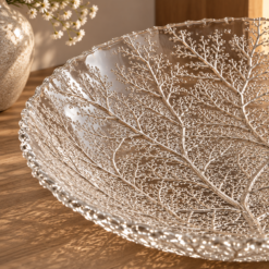 Alternative view of Karaca Home Autumn Silver Decorative Glass Plate – 33 cm, 8680214386767