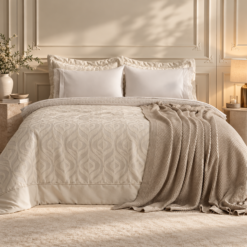 Karaca Home Bride Collection Elina 8-Piece Bridal Bedding Set – Ecru, 8680214359679