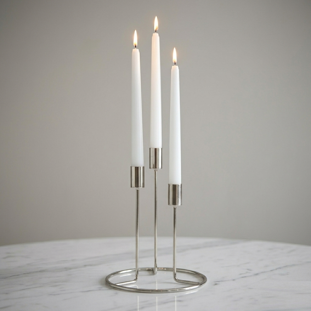 Karaca Home Siela 3-Piece Candlestick Set ? Silver, 8680214382653 1 Karaca Home Siela 3-Piece Candlestick Set ? Silver, 8680214382653
