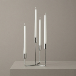 Karaca Home Siela 4-Piece Candlestick Set – Silver, 8680214382608
