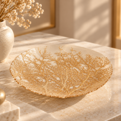 Karaca Home Autumn Gold Decorative Glass Plate – 33 cm, 8680214386750