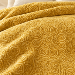 Alternative view of Karaca Home Scala Double Embossed Blanket 200 × 220 cm – Mustard, 200.18.01.0578