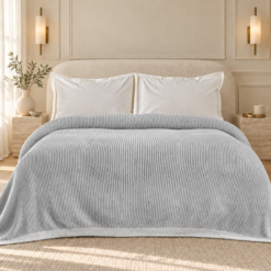 Karaca Home Cool Touch Double Knitted Blanket 200 × 220 cm – Grey, 200.22.14.0756
