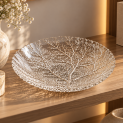 Karaca Home Autumn Silver Decorative Glass Plate – 33 cm, 8680214386767
