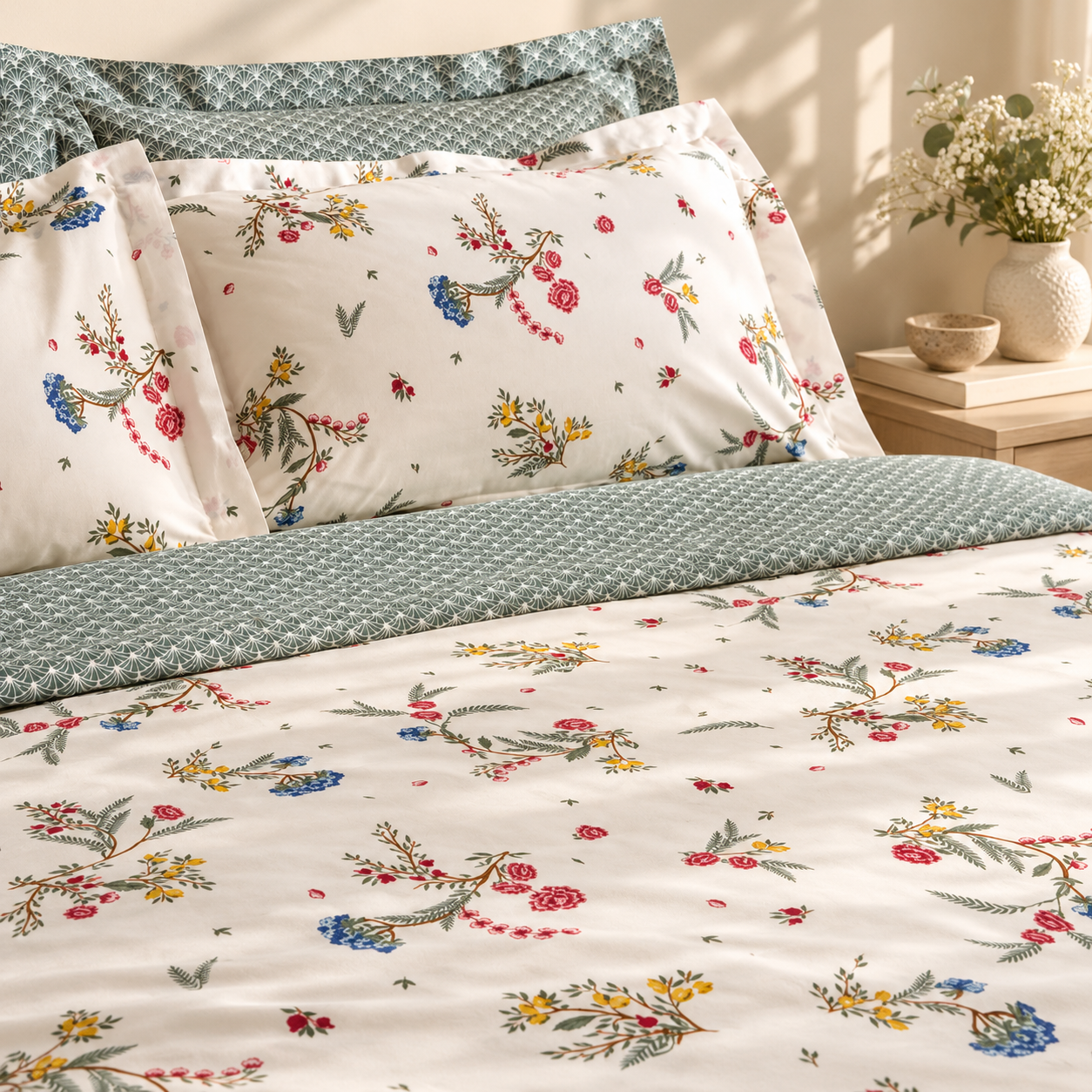 Karaca Home Dina 100% Cotton Double Duvet Cover Set – White Floral, 8680214366424 2 Karaca Home Dina 100% Cotton Double Duvet Cover Set – White Floral, 8680214366424 - Image 2