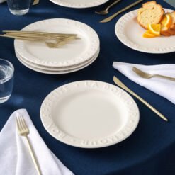Karaca Amour Cake Set for 6 People, 22 cm – Elegant Ceramic Dessert Plate Set, 153.03.06.9662