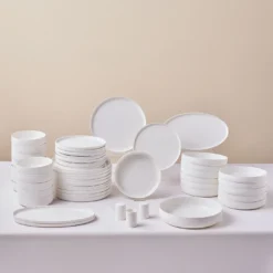 Karaca Earth Collection Matte Glaze 55-Piece Dinner Set for 12 People, 8683650346593
