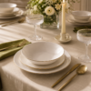 Karaca Elegance Bone Mari 24-Piece Fine Bone Porcelain Dining Set, 8683650406761 - Image 3
