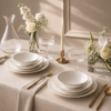 Karaca Elegance Bone Mari 24-Piece Fine Bone Porcelain Dining Set, 8683650406761 - Image 4