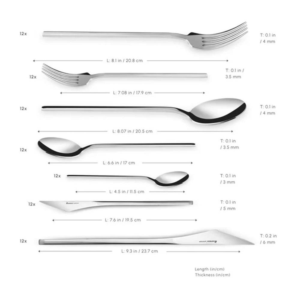 Karaca Look 84-Piece 316+ Stainless Steel Cutlery Set for 12 People, Silver, 15.03.08.1399 3 Karaca Look 84-Piece 316+ Stainless Steel Cutlery Set for 12 People, Silver, 15.03.08.1399 - Image 3