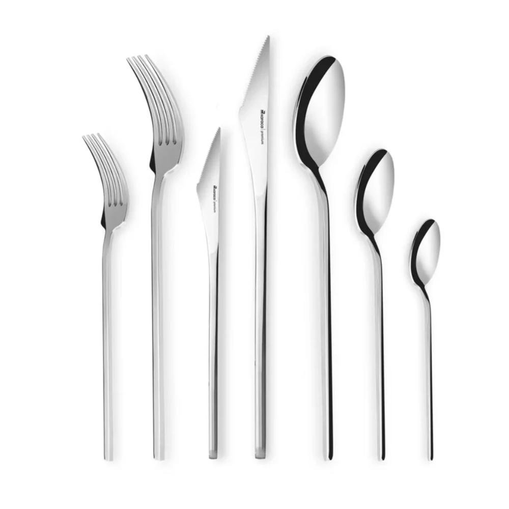 Karaca Look 84-Piece 316+ Stainless Steel Cutlery Set for 12 People, Silver, 15.03.08.1399 1 Karaca Look 84-Piece 316+ Stainless Steel Cutlery Set for 12 People, Silver, 15.03.08.1399