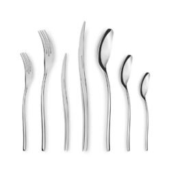 Karaca 316 Premium Dora Platinum 84-Piece Cutlery Set for 12 People, 153.03.08.1444