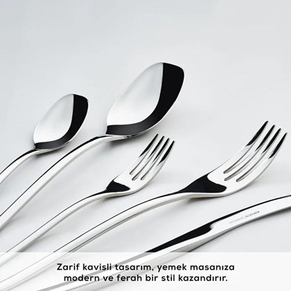 Karaca 316 Premium Dora Platinum 84-Piece Cutlery Set for 12 People, 153.03.08.1444 6 Karaca 316 Premium Dora Platinum 84-Piece Cutlery Set for 12 People, 153.03.08.1444 - Image 6