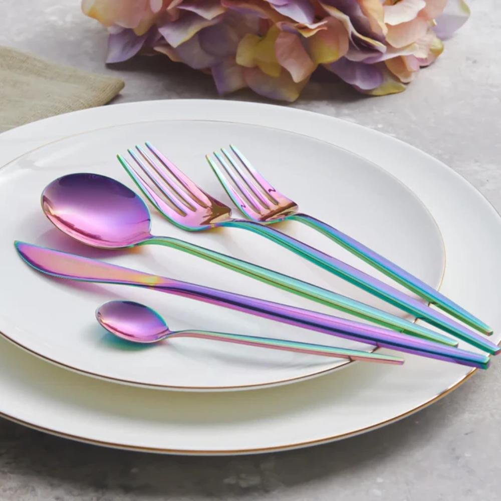 Karaca Orion 30-Piece Rainbow Stainless Steel Cutlery Set for 6 People - Multicolor, 153.03.08.1908 3 Karaca Orion 30-Piece Rainbow Stainless Steel Cutlery Set for 6 People - Multicolor, 153.03.08.1908 - Image 3