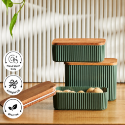 Alternative view of Karaca Massimo 3-Piece Storage Container Set – Green, 153.09.01.0577