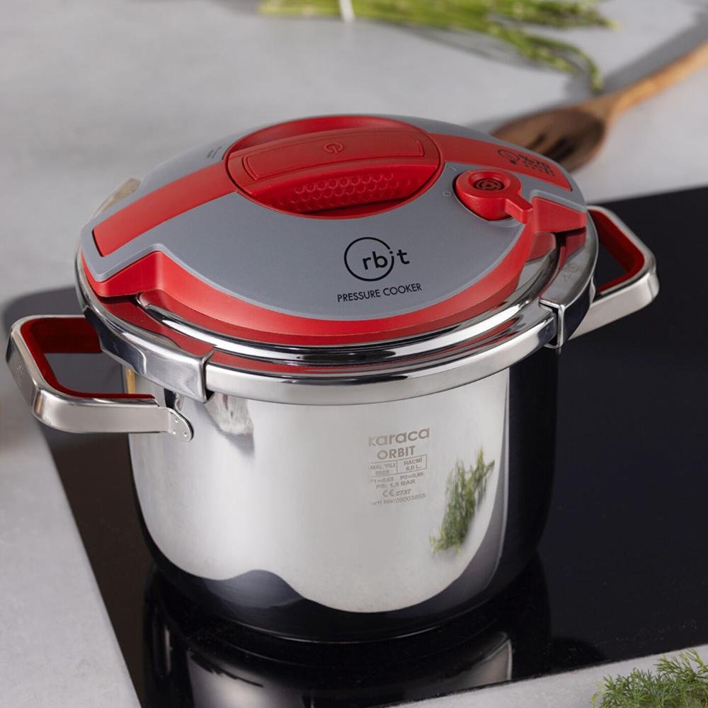 Karaca Orbit Pressure Cooker Set 6+8 L - Red, 153.09.01.3012 2 Karaca Orbit Pressure Cooker Set 6+8 L - Red, 153.09.01.3012 - Image 2