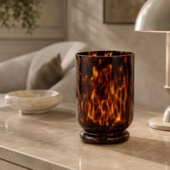 Karaca Home Amber Tortoiseshell Glass Decorative Vase 23 cm, 153.09.01.3165