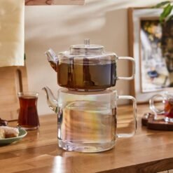 Karaca Flat Borosilicate Glass Midi Teapot Luster, 153.09.01.3207
