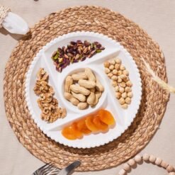 Karaca Carmen Perla 5 Compartment Round Presentation Plate - 27 cm, 153.09.01.4032