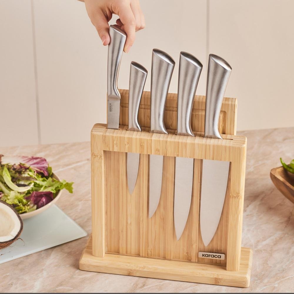 Karaca Roe deer Samurai Nagoya Vigor Japanese Steel 7-Piece Knife Set and Cutting Board, 153.09.01.4079 5 Karaca Roe deer Samurai Nagoya Vigor Japanese Steel 7-Piece Knife Set and Cutting Board, 153.09.01.4079 - Image 5