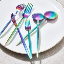 Karaca Apricot Faro Rainbow 24-Piece 6 people Cutlery Box, 153.09.01.4199