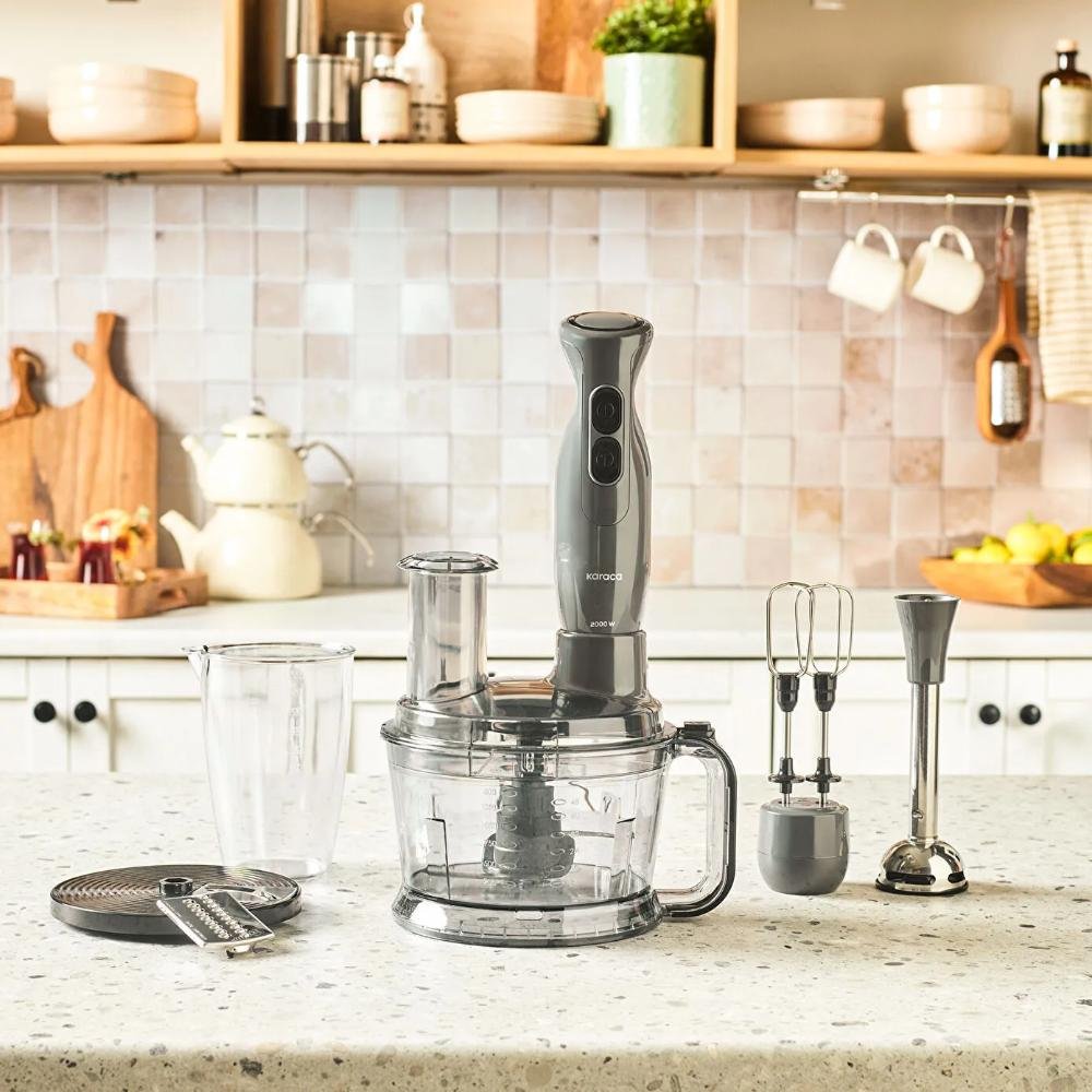 Karaca Pro Multimax 6 in 1 Multi-Purpose Food Processor, 2000 W - Space Gray, 153.09.01.4350 1 Karaca Pro Multimax 6 in 1 Multi-Purpose Food Processor, 2000 W - Space Gray, 153.09.01.4350