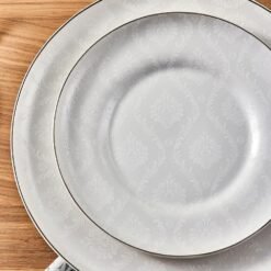 Karaca Stream Bone Branch 24-Piece Dinner Set for 6 People, 153.09.01.6013