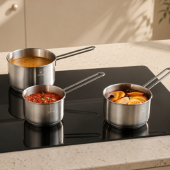 Alternative view of Karaca Emsan Fiorino Induction Base Stainless Steel 3-Piece Mini Milk & Sauce Pot Set, 153.09.01.8578