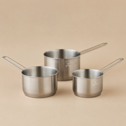 Karaca Emsan Fiorino Induction Base Stainless Steel 3-Piece Mini Milk & Sauce Pot Set, 153.09.01.8578