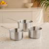 Karaca Emsan Fiorino Induction Base Stainless Steel 3-Piece Mini Milk & Sauce Pot Set, 153.09.01.8578 11 Karaca Emsan Fiorino Induction Base Stainless Steel 3-Piece Mini Milk & Sauce Pot Set, 153.09.01.8578 - Image 6