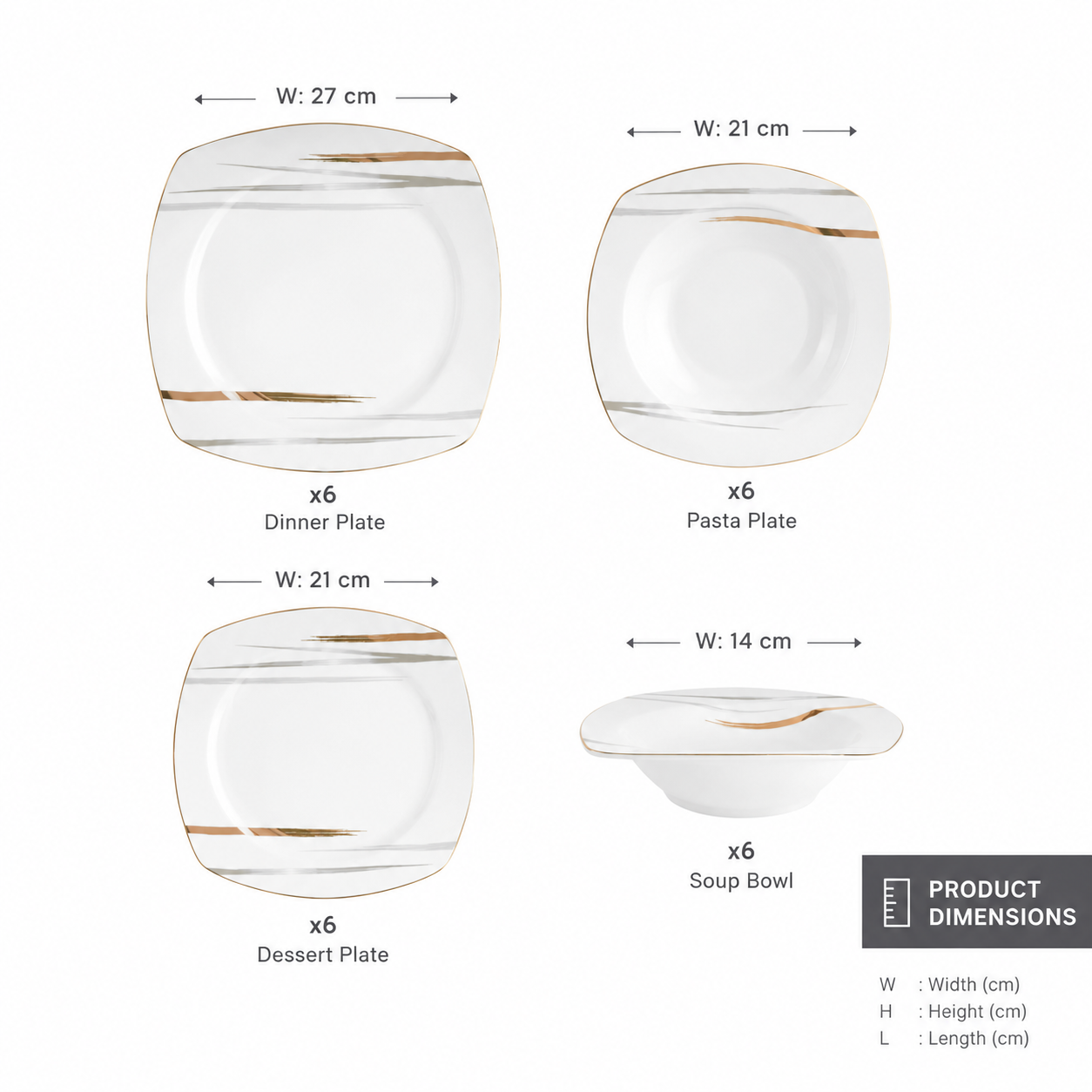 Karaca Square Bone Bera 24-Piece Dinner Set for 6 People, 8683650361664 6 Karaca Square Bone Bera 24-Piece Dinner Set for 6 People, 8683650361664 - Image 6