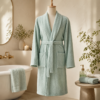 Karaca Home Lottie 100% Cotton Bathrobe Set XL/XXL – Green, 200.22.04.0038