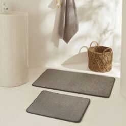 Karaca Home Figure Embos 2-Piece Bath Mat Set - Anthracite, 200.22.05.0263Fho