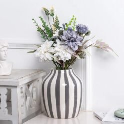 Karaca Home Bevel Decorative Vase - Grey & White, 300.23.01.0366