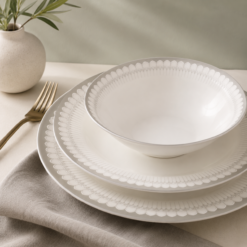 Alternative view of Karaca Forever Bone Juliet Metallic 24-Piece Fine Bone Dinner Set for 6, 8683650383017