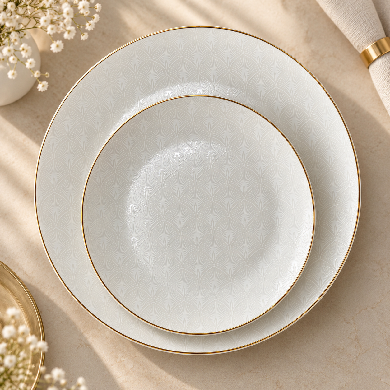 Karaca Elegance Bone Mandarin 53-Piece Dinner Set – 12 Person Gold Luxury Collection, 8683650360513 3 Karaca Elegance Bone Mandarin 53-Piece Dinner Set – 12 Person Gold Luxury Collection, 8683650360513 - Image 3