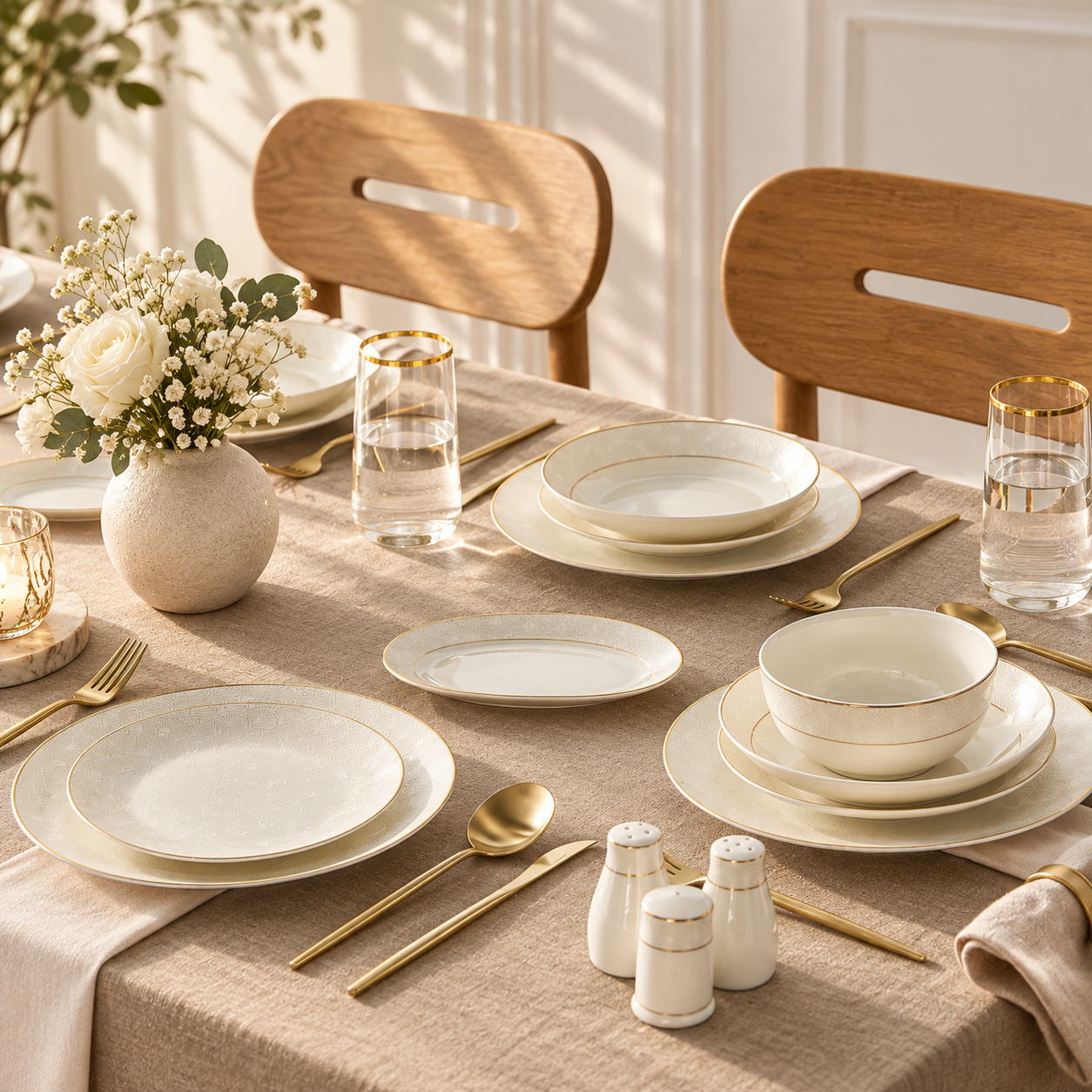 Karaca Elegance Bone Mandarin 53-Piece Dinner Set – 12 Person Gold Luxury Collection, 8683650360513 7 Karaca Elegance Bone Mandarin 53-Piece Dinner Set – 12 Person Gold Luxury Collection, 8683650360513 - Image 7