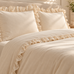 Alternative view of Karaca Home Pure Ruffle 100% Cotton King Size Duvet Cover Set – Light Beige, 8680214362907