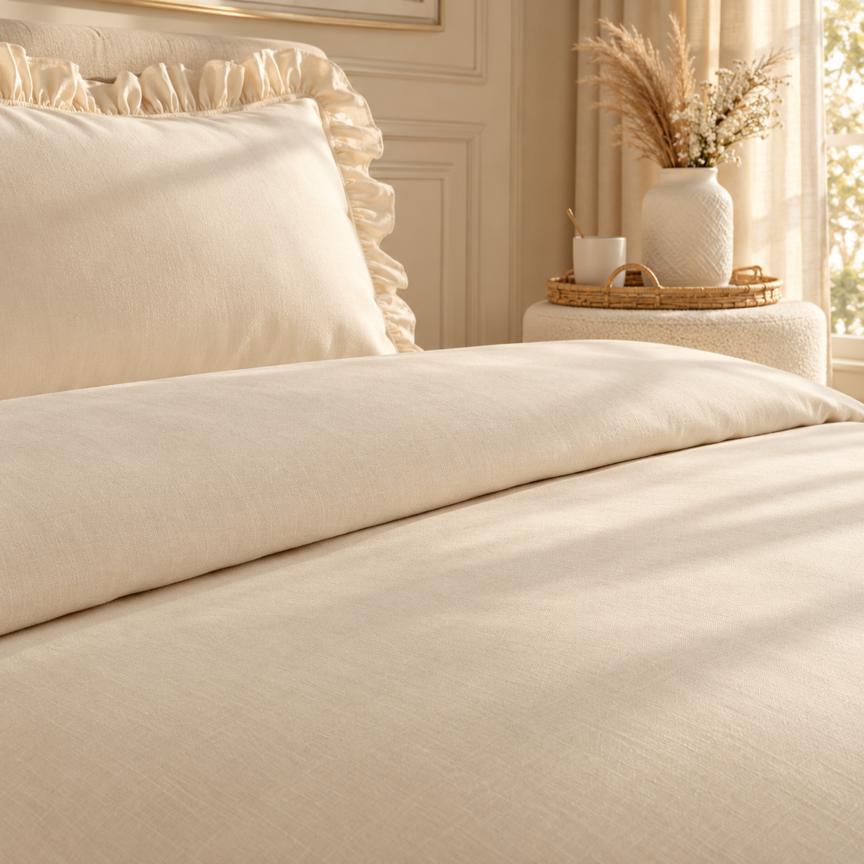 Karaca Home Pure Ruffle 100% Cotton King Size Duvet Cover Set – Light Beige, 8680214362907 7 Karaca Home Pure Ruffle 100% Cotton King Size Duvet Cover Set – Light Beige, 8680214362907 - Image 7