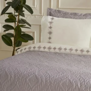 Karaca Home Glory Double 7-Piece 100% Cotton Duet Set – Lavender Elegance, 8680214364888