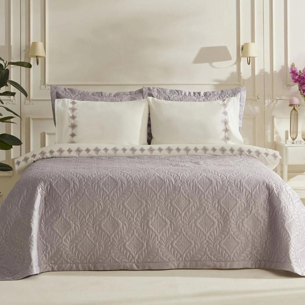 Karaca Home Glory 100% Cotton Double Duvet Set - 7 Pieces, Powder Pink, 8680214364888 1 Karaca Home Glory 100% Cotton Double Duvet Set - 7 Pieces, Powder Pink, 8680214364888