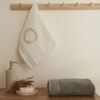 Karaca Home Tina 2-Piece Embroidered Hand & Face Towel Set – Green/White, 8680214389102