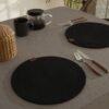 Karaca Home Carla Black Round Placemat - 32 cm Diameter, 8680214389423