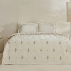 Karaca Home Vanes Double Embroidered Duvet Cover Set - Beige, 8680214392096