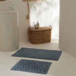 Karaca Home Roma 2-Piece Bathmat Set - Indigo, 8680214393918