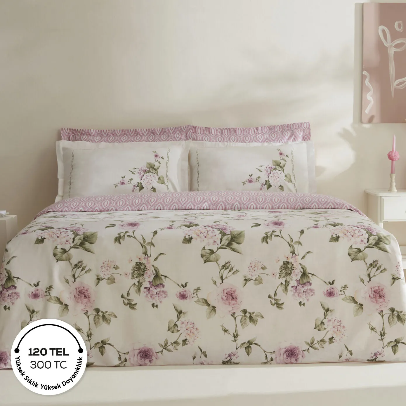 Karaca Home Rosales Double Duvet Cover Set ? 100% Cotton Floral Satin Elegance, 8680214402399 8 Karaca Home Rosales Double Duvet Cover Set ? 100% Cotton Floral Satin Elegance, 8680214402399 - Image 8