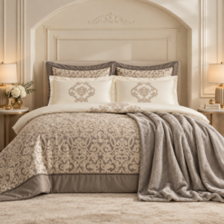 Karaca Home Grace Anthracite 8-Piece Double Bridal Set, 8680214416822