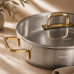 Alternative view of Karaca Gold Elegance 26 cm Stainless Steel Casserole Pot, 8683650325963
